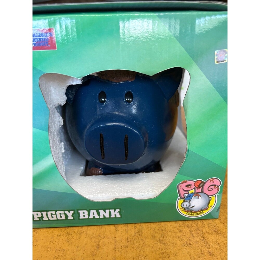 West Virginia Mountaineers Pig‎ Leaguers Piggy Bank Navy Blue WV Logo NIB